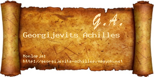 Georgijevits Achilles névjegykártya